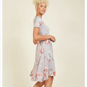 Modcloth Short Sleeved Floral Dress